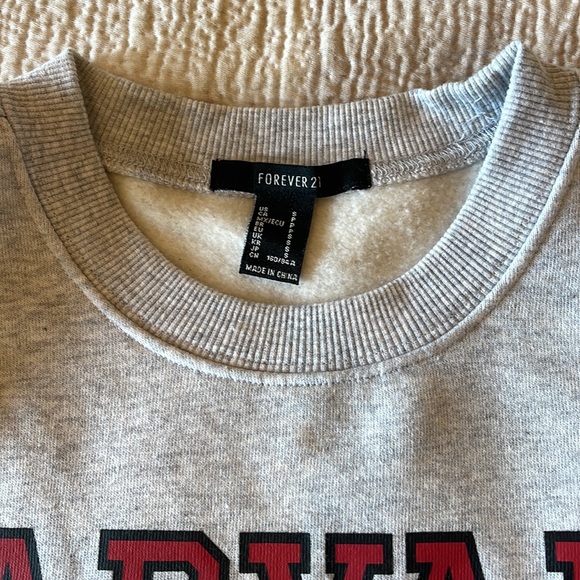 Forever 21 Harvard Cropped Fleece Sweatshirt - Picture 6 of 8